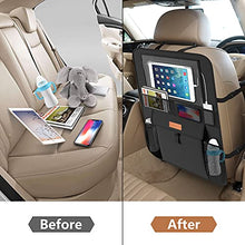 Load image into Gallery viewer, Smart eLf Car Seat Protector + Backseat Car Organizer Kick Mat, Large & Waterproof 600D Fabric Child Auto CarSeat Protectors Saver for Baby Sit with Storage Pockets for Leather and Fabric Car Seat
