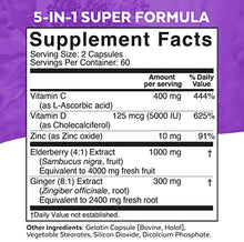 Load image into Gallery viewer, Viva Naturals Elderberry, Vitamin C, Zinc, Vitamin D3 5000 IU & Ginger - Antioxidant & Immune Support Supplement, 2 Month Supply (120 Capsules) - 5 in 1 Daily Immune Support for Adults