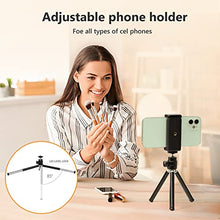 Load image into Gallery viewer, MamaWin Lightweight Mini Webcam Tripod for Smartphone, Logitech Webcam C920 C922 Small Camera Desk Tripod Mount Cell Phone Holder Table Stand (Black)