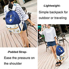 Load image into Gallery viewer, FLYMEI Floral Backpack for Women, Blue Bookbags for Women, Cute Canvas Backpack for School, Floral Bookbag for Teens, Girl Travel Back Pack, 15 Inch Fashion Backpack for Work
