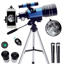 Load image into Gallery viewer, ToyerBee Telescope for Kids&Beginners, 70mm Aperture 300mm Astronomical Refractor Telescope(15X-150X), Portable Travel Telescope for Adult with A Finder Scope, A Phone Adapter& A Wireless Remote