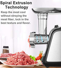 Load image into Gallery viewer, Electric Meat Grinder, Aobosi 3-IN-1 Meat Mincer & Sausage Stuffer,【1200W Max】Sausage & Kubbe Kits Included, 3 Grinding Plates,Dual Safety Switch, Stainless Steel Housing