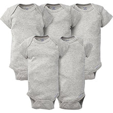 Load image into Gallery viewer, Gerber Baby 5-Pack Solid Onesies Bodysuits, Gray 6-9 Months