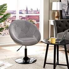 Load image into Gallery viewer, Duhome Velvet Accent Chairs, Lounge Chair Adjustable Modern Round Tufted Back Swivel Make-up Vanity Chair Light Grey