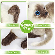 Load image into Gallery viewer, CozyWorld Siamese Cat Stuffed Animals Realistic Small Cat Cute Plush Toys Birthday for Kids Gifts for Boys and Girls, Gray, 11’’
