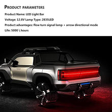 Load image into Gallery viewer, Chemini 60" LED Tailgate Light Bar Amber Leather Arrow Truck Tail Light Strip Double Flash Light Drillless Installation for Lorry Truck Pickup Truck Light Brake Lights Turn Signals Light