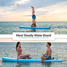 Load image into Gallery viewer, SereneLife Inflatable Stand Up Paddle Board (6 Inches Thick) with Premium Accessories & CarryBag | Wide Stance, Bottom Fin for Paddling, Surf Control, Non-Slip Deck