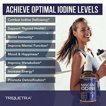 Load image into Gallery viewer, Nascent Iodine Supplement 400 Servings, Glass Bottle, Vegan, 1800 mcg - 600 mcg per Drop - Pure, Clear Color - Supports Thyroid Health, Energy, Immunity & Metabolism (2 oz.)