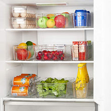 Load image into Gallery viewer, HOOJO Fridge Organizer Bins, Set of 8 Plastic Refrigerator Pantry Organizers for Freezer and Pantry, Kitchen Cabinets, BPA-Free, Clear