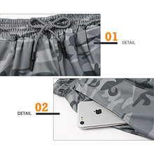 Load image into Gallery viewer, Surenow Mens Running Shorts,Workout Running Shorts for Men,2-in-1 Stealth Shorts, 7-Inch Gym Yoga Outdoor Sports Shorts Camouflage Grey