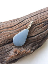 Load image into Gallery viewer, Tiny Celestite sterling Silver Handmade pendant, Teardrop shape