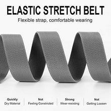 Load image into Gallery viewer, WHIPPY 2 Pack Elastic Stretch Belt for Men, Nickle Free Hiking Nylon Belt in YKK Buckle (Black Gray, Fit Pants Below 35 Inches)