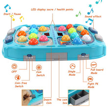 Load image into Gallery viewer, Interactive Pound a Mole Game,Toddler Toys,Fun Gift for Age 3,4,5,6,7,8Years Old Kids, Boys, Girls,Pounding Bench Coin Game,Kids and Toddlers Fun Gifts with Music,Lights,2 Hammers Included