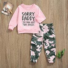 Load image into Gallery viewer, Fernvia Toddler Girls Clothes 2T 3T 4T 5T Fall Outfits Baby Pullover Sweatshirt & Camouflage Pants Set Kids Winter Sweatsuit