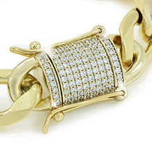Load image into Gallery viewer, Men's Miami Cuban Link Chain - Iced Diamond Clasp - Iced Men's Heavy Chain 18"-30" - 14k 18k Yellow Gold Over Stainless Steel - Never Changes Color - BEST QUALITY