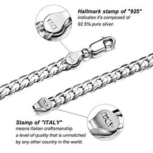 Load image into Gallery viewer, Women Mens Necklace Cuban Link Chain 5mm, Solid 925 Sterling Silver Cuban Link Curb Chain Necklace Boys Hip Hop Hiphop Rock Jewellery, 20 Inches
