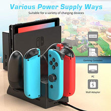 Load image into Gallery viewer, Switch Controller Charger Dock Station Compatible with Nintendo Switch Joycon&Pro Controller, OIVO Upgraded 5-in-1 Switch Remote Controller Charger for Nintendo Switch - 2.8FT Type C Cable Included