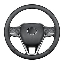 Load image into Gallery viewer, Nappa Premium Leather car Steering Wheel Cover, Non-Slip, Breathable, Universal 15 inches, Black