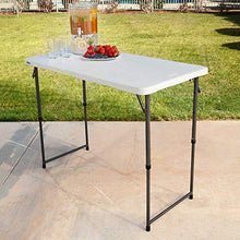 Load image into Gallery viewer, Lifetime Height Adjustable Craft Camping and Utility Folding Table, 4 ft, 4'/48 x 24, White Granite