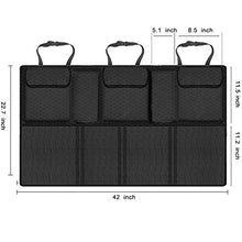 Load image into Gallery viewer, EldHus Rear Car Organizer Storage Trunk Back Seat Organizer Car Backseat Organizer Storage with Pockets, Cloth, Black