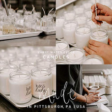 Load image into Gallery viewer, Sweet Water Decor Merry and Bright Candle | Fir, Nutmeg, and Clove, Winter Holiday Scented Soy Wax Candle for Home | 9oz Clear Glass Jar, 40 Hour Burn Time, Made in the USA