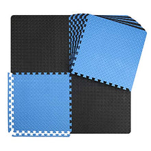 Load image into Gallery viewer, innhom Exercise Mat Gym Mat Interlocking Foam Mats EVA Foam Floor Tiles with Protective Flooring Mats for Gym Equipment Workouts, 6 Black and 6 Blue