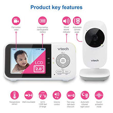 Load image into Gallery viewer, VTech VM819 Video Baby Monitor with 19Hour Battery Life 1000ft Long Range Auto Night Vision 2.8β Screen 2Way Audio Talk Temperature Sensor Power Saving Mode and Lullabies, White