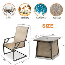 Load image into Gallery viewer, BALI OUTDOORS Propane Fire Pit Table Set, 28 inch 50,000 BTU Gas Fire Pit Table with 4 Textilene Spring Chairs, Patio Furniture Conversation Dining Set