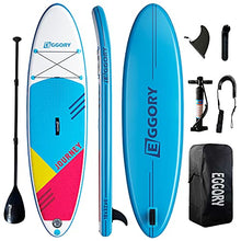 Load image into Gallery viewer, EGGORY Inflatable Stand Up Paddle Board,10'6"x 32"x 6" | SUP Surfboard with Premium SUP Accessories & Backpack, Adj Paddle, Pump, Leash, Valve Adjuster | Youth & Adult Surfing Boat