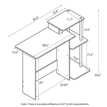Load image into Gallery viewer, FURINNO Efficient Home Laptop Notebook Computer Desk, Square Side Shelves, Espresso/Black