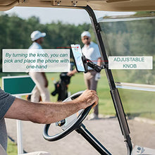 Load image into Gallery viewer, Roykaw Golf Cart Phone Mount Holder for iPhone/Galaxy/Google Pixel & GPS SkyCaddie SX400, SX500 - Upgrade One-Handed Pick and Place, Won't Fall Out