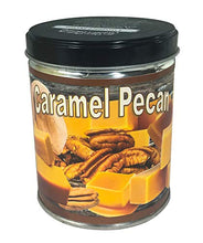 Load image into Gallery viewer, Our Own Candle Company Caramel Pecan Scented Candle in 13 Ounce Tin with a Caramel Pecan Label