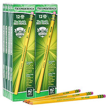 Load image into Gallery viewer, TICONDEROGA Pencils, Wood-Cased, Unsharpened, Graphite #2 HB Soft, Yellow, 96-Pack (13872)