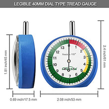 Load image into Gallery viewer, GODESON Tire Tread Depth Gauge, Dial Type Tire Tread Depth Gauge Professional for Motorcycle, car,Truck and Bus,Easy Reading Tire Tread Depth Gauge in 32nds