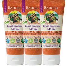 Load image into Gallery viewer, Badger - SPF 30 Kids Sunscreen Cream with Zinc Oxide for Face and Body, Broad Spectrum & Water Resistant Reef Safe Sunscreen, Natural Mineral Sunscreen with Organic Ingredients 2.9 fl oz (3 pack)