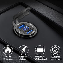 Load image into Gallery viewer, 12V USB Outlet Quick Charge 3.0, Qidoe Aluminum Metal 12V Socket 36W Dual USB Charger with LED Voltmeter Power Switch Waterproof Fast Car Charger Adapter for Car Motorcycle RV Marine Golf Cart Truck