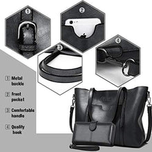 Load image into Gallery viewer, Purses and Handbags for Women Large Shoulder Tote Satchel Purse Work Bags with Matching Wallet (Black)