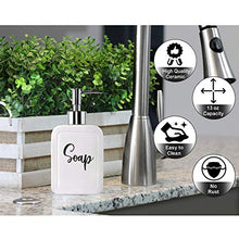 Load image into Gallery viewer, Home Acre Designs Farmhouse Soap Dispenser – 13oz, Ceramic, White Hand Pump for Soap – Rustic Kitchen & Bathroom Accessories for Home