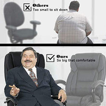 Load image into Gallery viewer, Big & Tall Heavy Duty Executive Chair 500 Lbs Heavyweight Rated Black PU Leather Task Rolling Swivel Ergonomic Executive Office Chair with Lumbar Support Armrest for Study Meeting Room