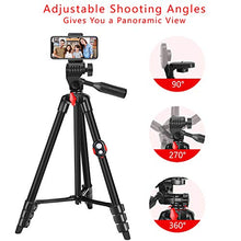 Load image into Gallery viewer, ZOMEI 54" Phone Tripod Cellphone Tripod Portable Travel Tripod Smartphone Tripod Stand with Phone Holder and Remote Shutter for Smartphone Sport Camera and Light Camera