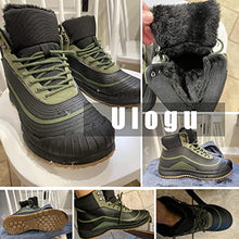 Load image into Gallery viewer, ulogu Men's Snow Boots Waterproof Fur Lined Booties Non-Slip Lightweight Winter Shoes, Green/Black, 10 M US