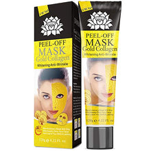 Load image into Gallery viewer, 24K Gold Facial Mask Collagen Peel-off with Skin Soft Brush Applicator, Whitening Anti-Wrinkle Lifting Firming Moisturizing Face Skin Care Masks 4.22 Fl.oz (gold60)