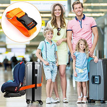 Load image into Gallery viewer, 2 Pieces Car Seat Travel Belt, Adjustable Car Seat Travel Strap to Convert Kid Car Seat, Carry-on Luggage into Airport Car Seat Stroller & Carrier Belt Safe Travel Solution (Orange)