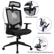 Load image into Gallery viewer, Statesville Ergonomic Mesh Office Chair - High Back Adjustable Backrest Armrest Headrest Computer Desk Chair with Coat Hanger, Black