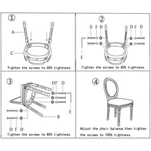 Load image into Gallery viewer, CangLong Farmhouse Dining Room Accent Chairs, French Distressed Bedroom Chairs with Round Back, Elegant Kitchen Chairs Side Chair, Set of 2, Fabric Back in Beige