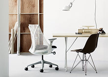 Load image into Gallery viewer, Herman Miller Sayl Ergonomic Office Chair with Tilt Limiter and Carpet Casters | Stationary Seat Depth and Arms | Black Frame with Black Rhythm Seat