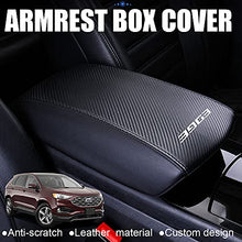 Load image into Gallery viewer, XITER Car Armrest Cover Saver, 1 Pc Center Console Leather Pad Fit for Ford Edge 2015-2021, Central Console Armrest Box Protector Interior Accessories (Black+Red)