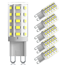Load image into Gallery viewer, G9 Led Bulb 4W Bi Pin Base(40W Halogen Equivalent) 6000K Daylight White 360° Beam Angle,400 LM Non-dimmable for Home Lighting,5 Pack