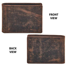 Load image into Gallery viewer, Real Leather Mens Bifold Wallet RFID Blocking Slim Minimalist Front Pocket - Thin & Stylish with ID Window (Crazy Horse, Cognac)