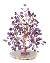 Load image into Gallery viewer, Jovivi Natural Amethyst Crystal Quartz Money Tree Tumbled Gemstones 5.5"-6.3", Geode Agate Slices Base Feng Shui Ornaments Home Living Room Table Office Decoration for Wealth and Luck
